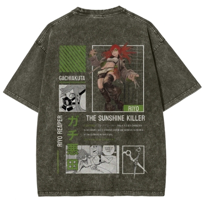 Unisex Fit Washed vintage T-Shirt GACHIAKUTA