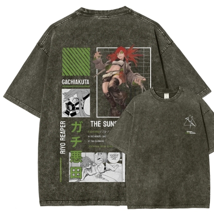 Unisex Fit Washed vintage T-Shirt GACHIAKUTA