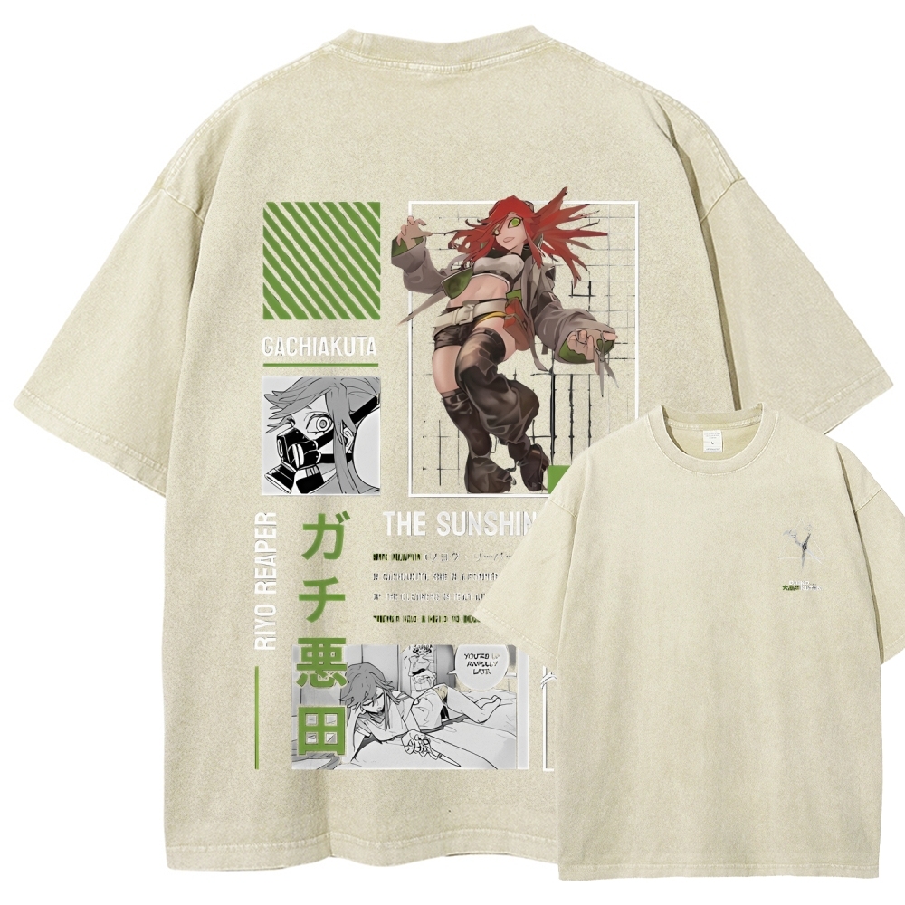 Unisex Fit Washed vintage T-Shirt GACHIAKUTA