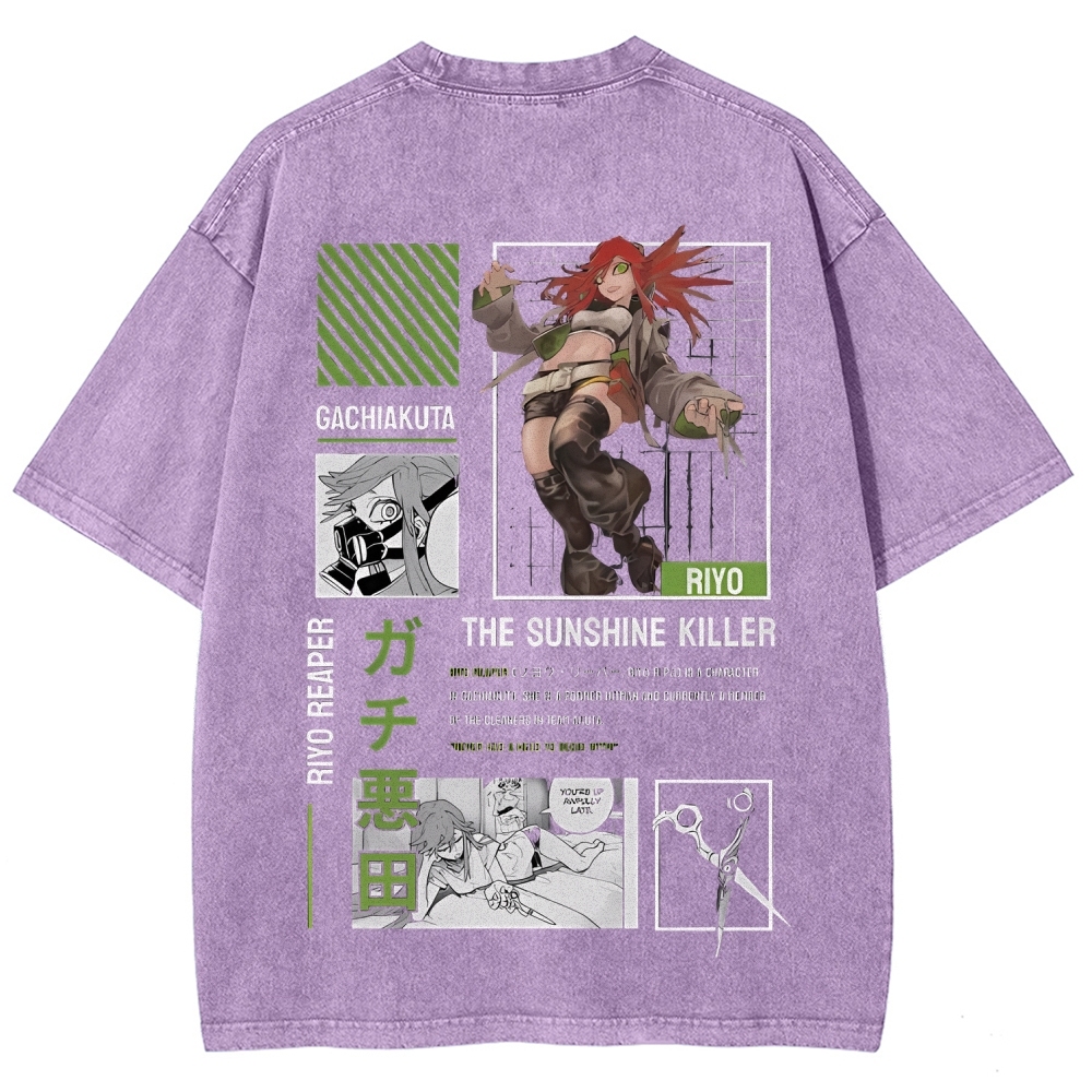 Unisex Fit Washed vintage T-Shirt GACHIAKUTA