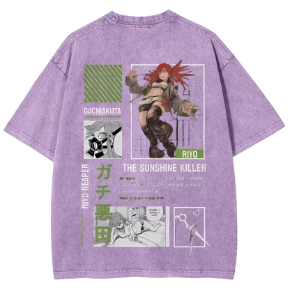 Unisex Fit Washed vintage T-Shirt GACHIAKUTA