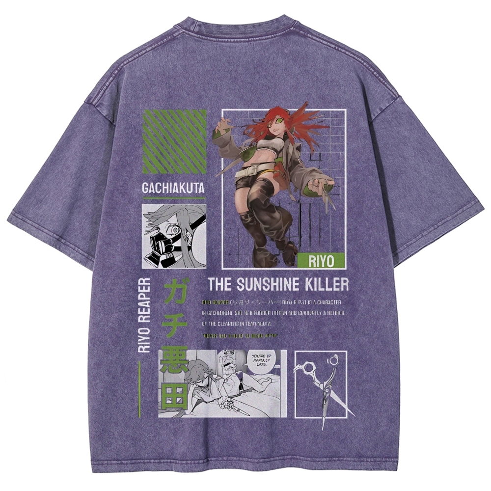 Unisex Fit Washed vintage T-Shirt GACHIAKUTA