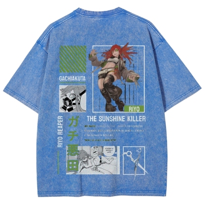 Unisex Fit Washed vintage T-Shirt GACHIAKUTA