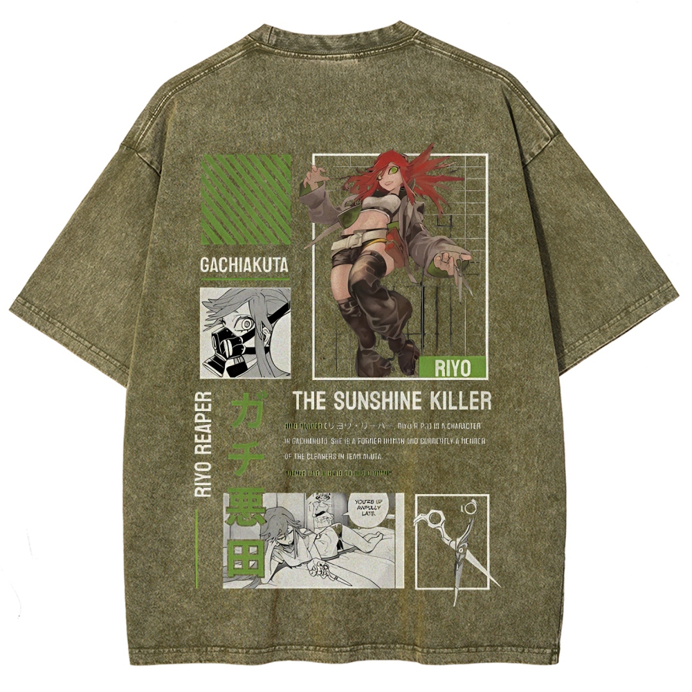 Unisex Fit Washed vintage T-Shirt GACHIAKUTA