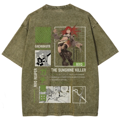 Unisex Fit Washed vintage T-Shirt GACHIAKUTA