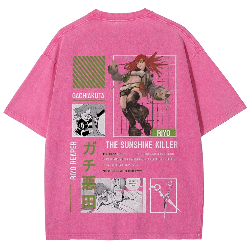 Unisex Fit Washed vintage T-Shirt GACHIAKUTA