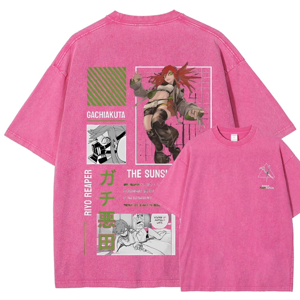 Unisex Fit Washed vintage T-Shirt GACHIAKUTA