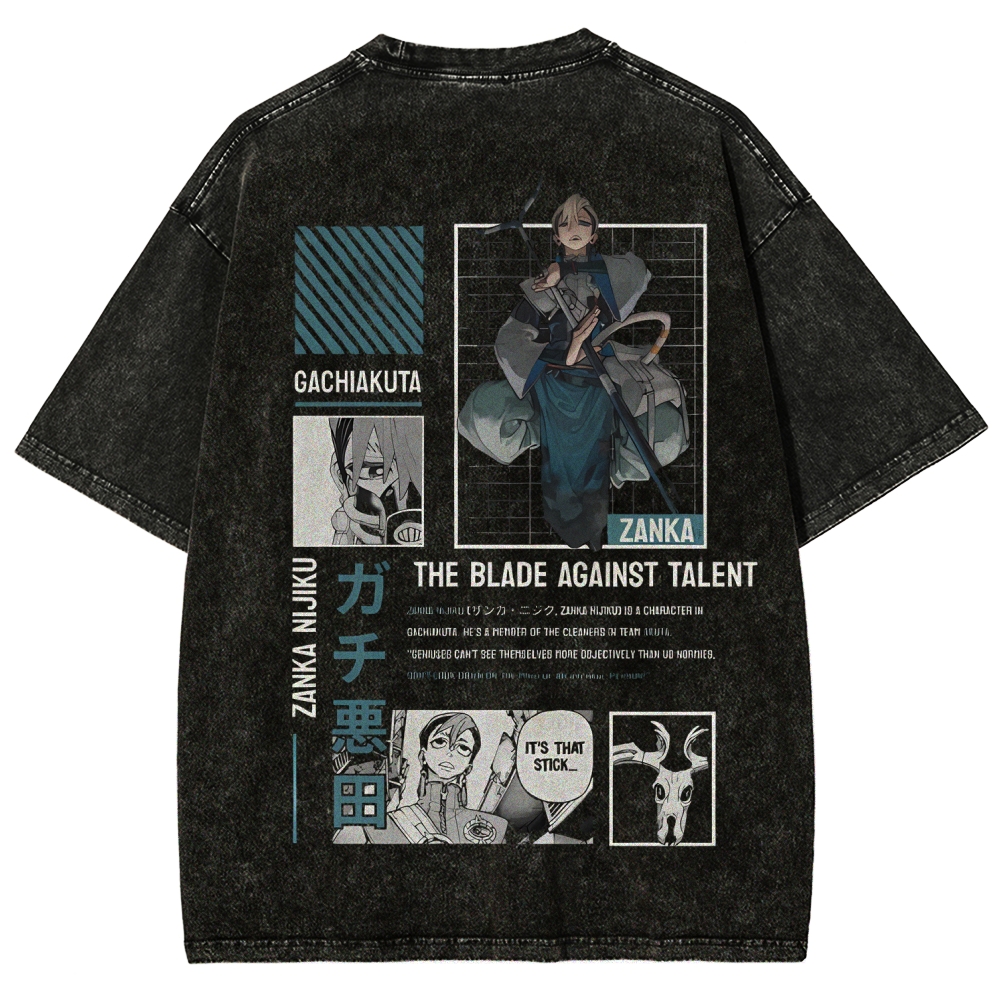 Unisex Fit Washed vintage T-Shirt GACHIAKUTA