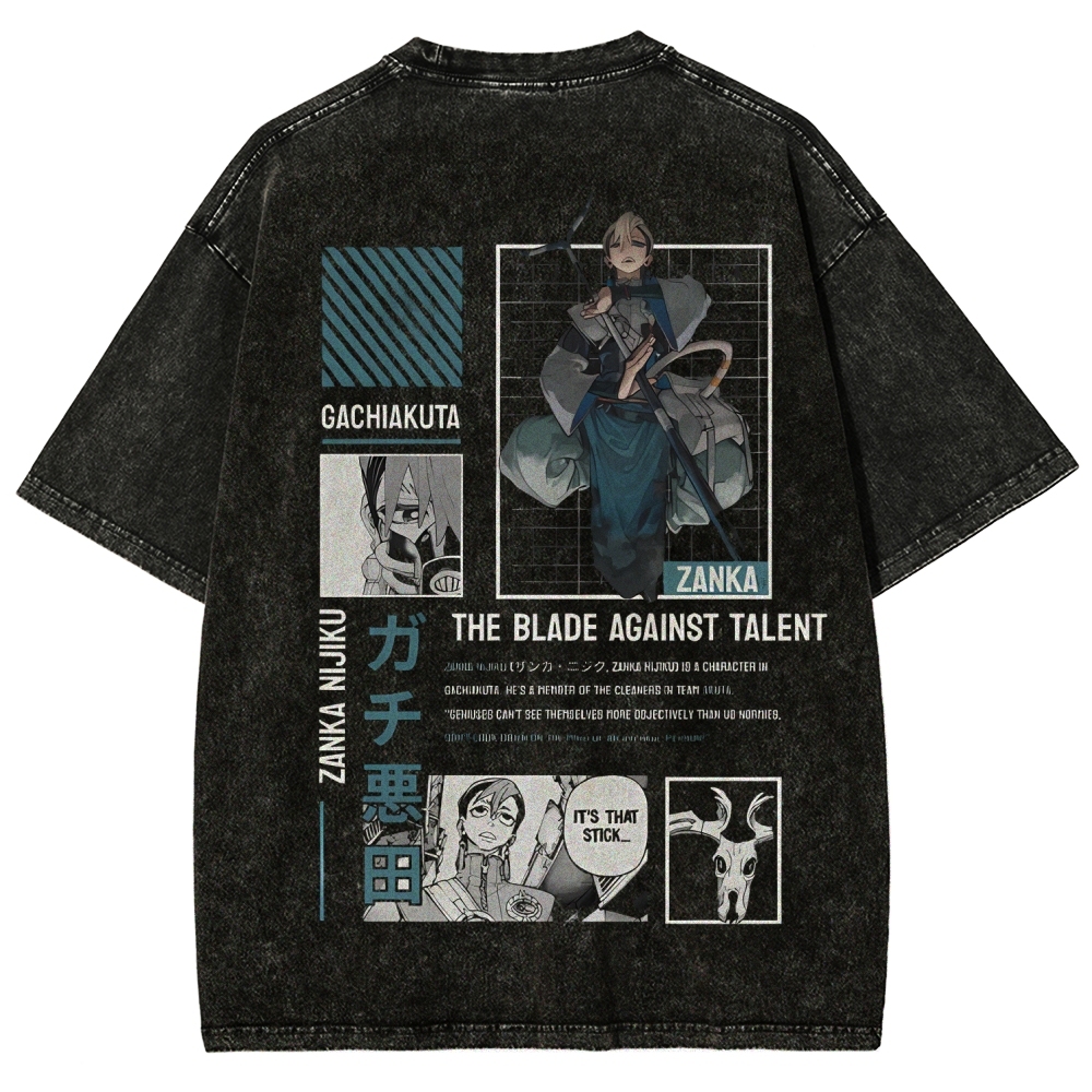 Unisex Fit Washed vintage T-Shirt GACHIAKUTA