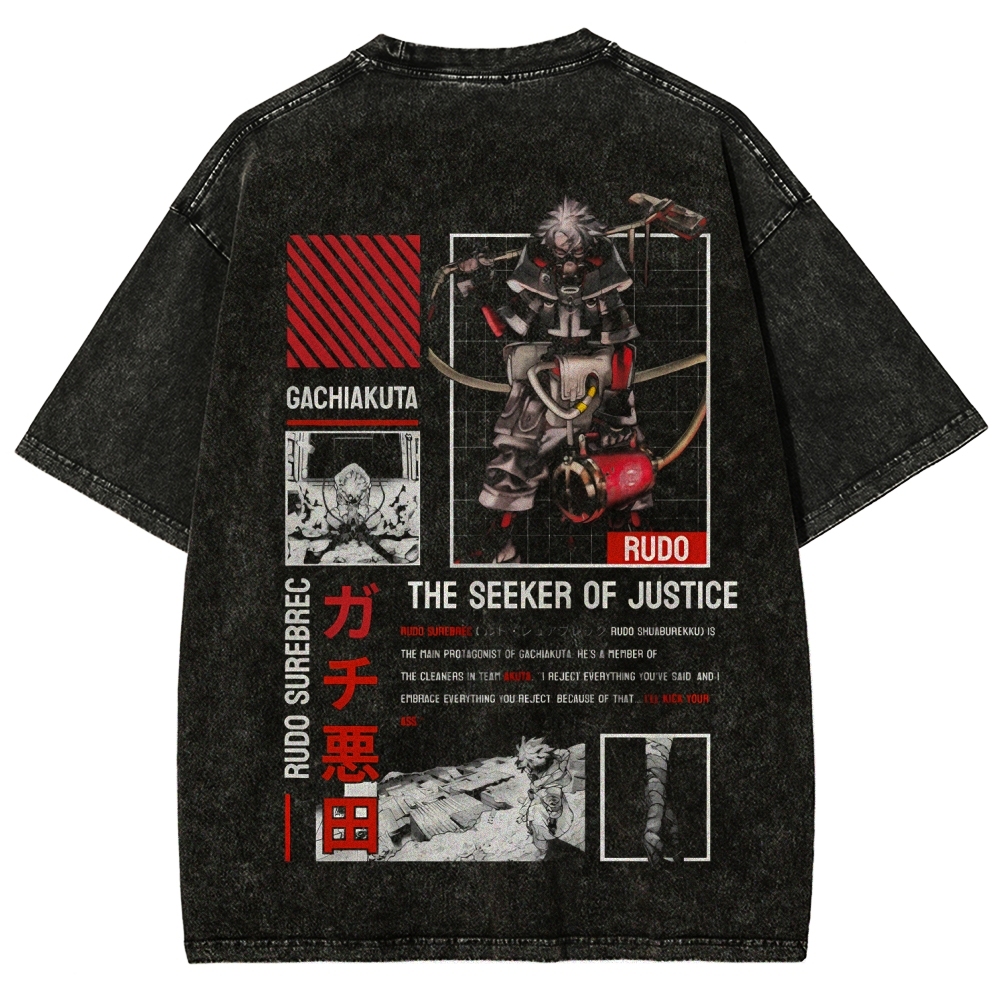 Unisex Fit Washed vintage T-Shirt GACHIAKUTA