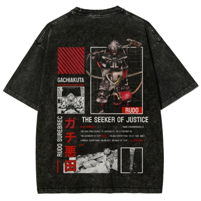 Unisex Fit Washed vintage T-Shirt GACHIAKUTA