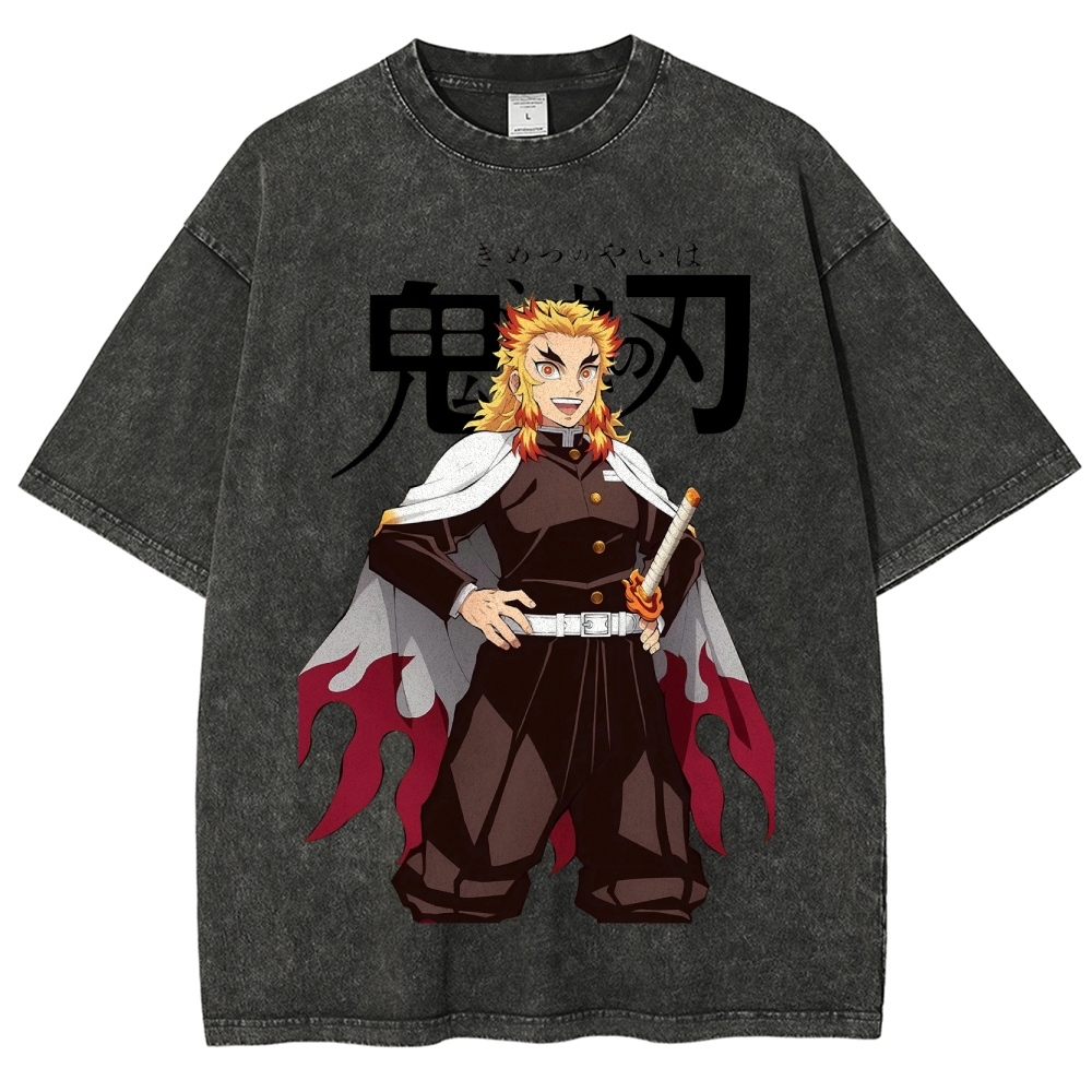Unisex Fit Washed T-Shirt | 鬼滅の刃