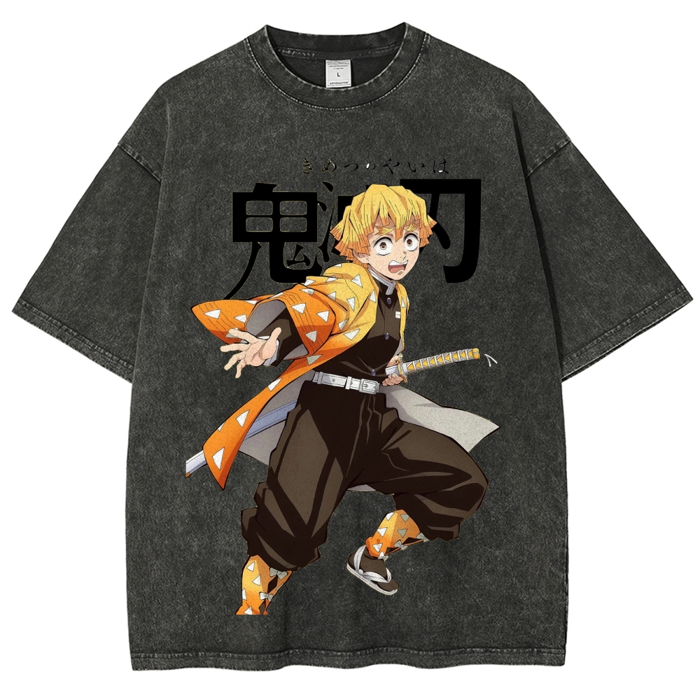 Unisex Fit Washed T-Shirt | 鬼滅の刃