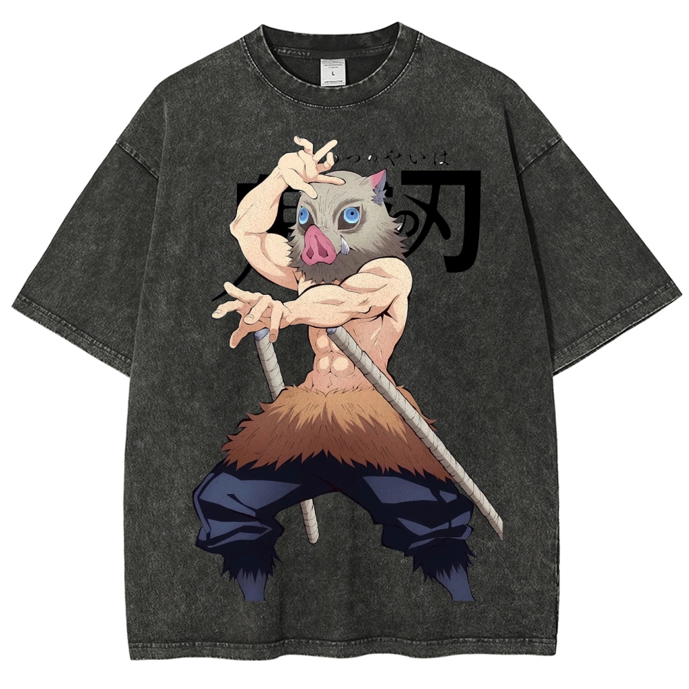 Unisex Fit Washed T-Shirt | 鬼滅の刃
