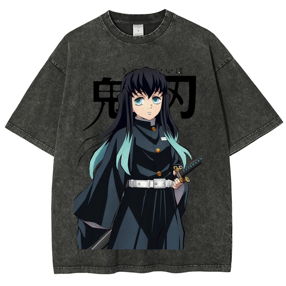 Unisex Fit Washed T-Shirt | 鬼滅の刃