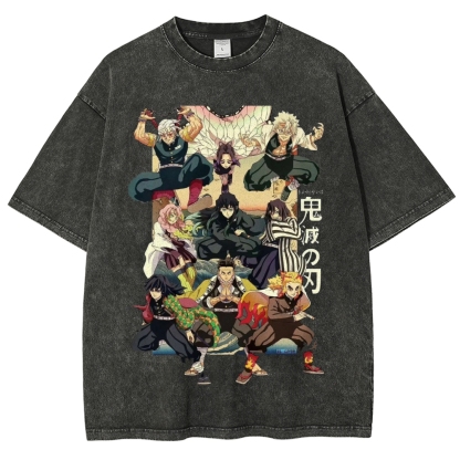Unisex Fit Washed T-Shirt | 鬼滅の刃