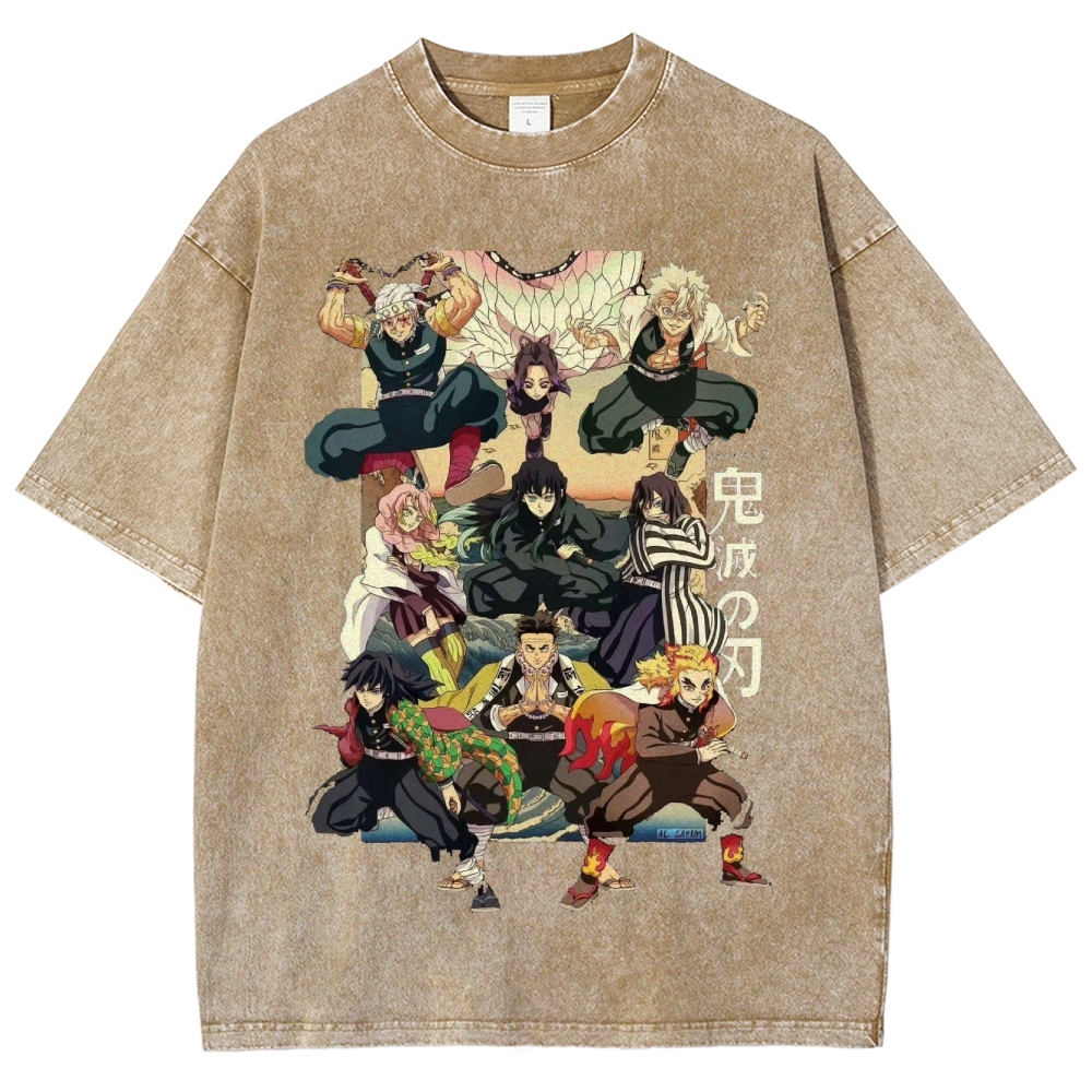 Unisex Fit Washed T-Shirt | 鬼滅の刃