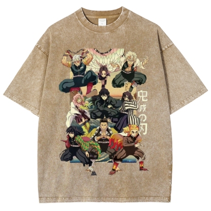 Unisex Fit Washed T-Shirt | 鬼滅の刃