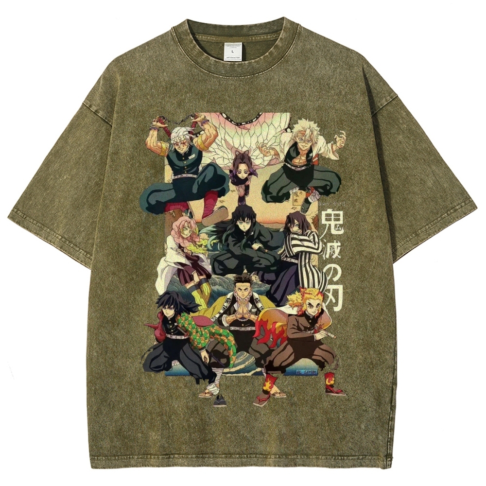 Unisex Fit Washed T-Shirt | 鬼滅の刃