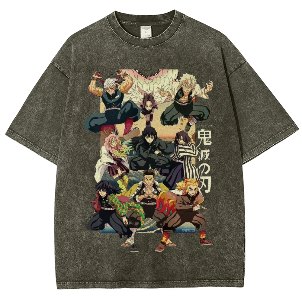 Unisex Fit Washed T-Shirt | 鬼滅の刃