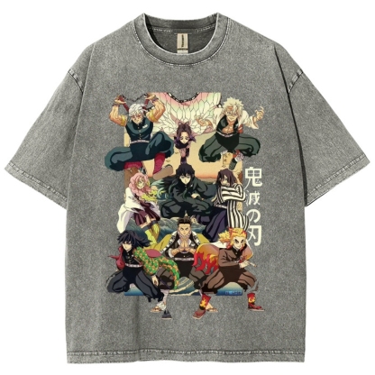 Unisex Fit Washed T-Shirt | 鬼滅の刃