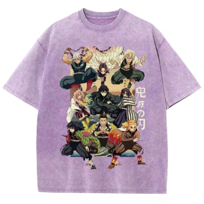 Unisex Fit Washed T-Shirt | 鬼滅の刃