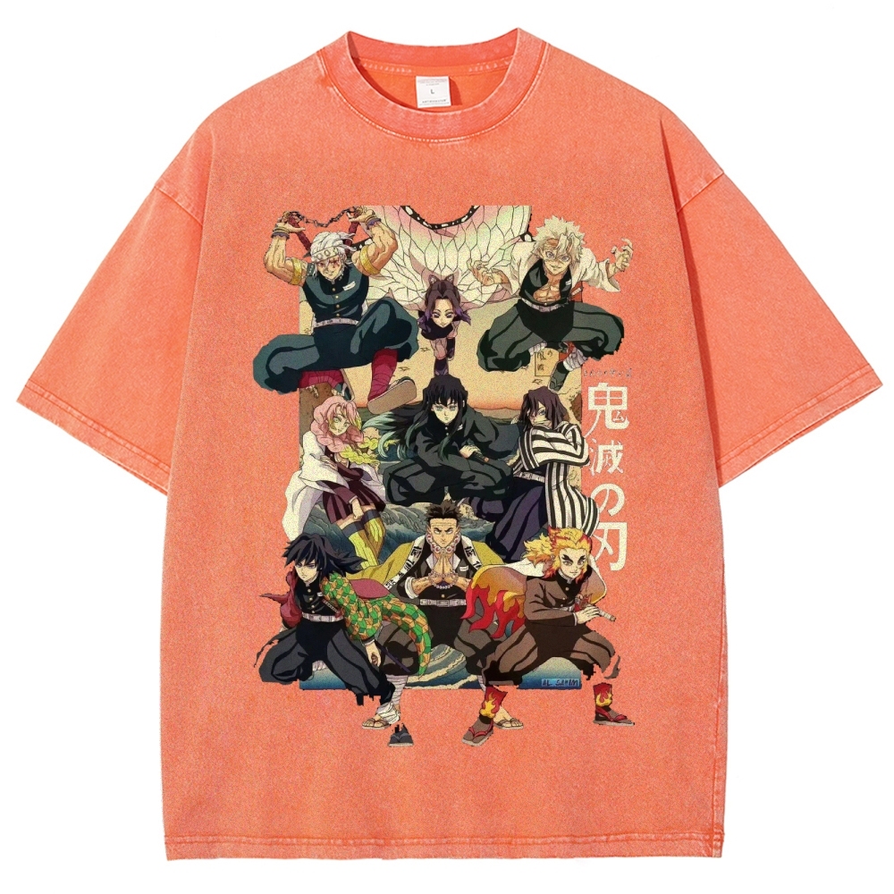 Unisex Fit Washed T-Shirt | 鬼滅の刃