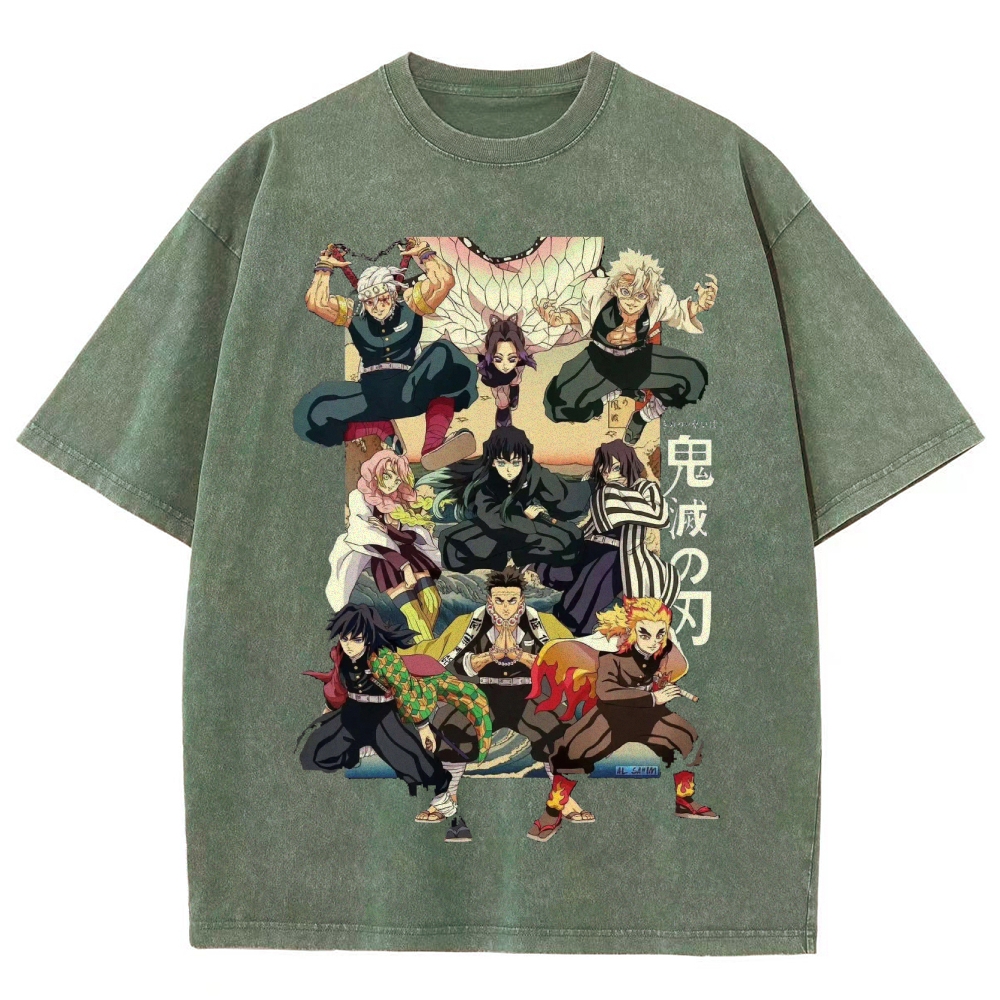 Unisex Fit Washed T-Shirt | 鬼滅の刃
