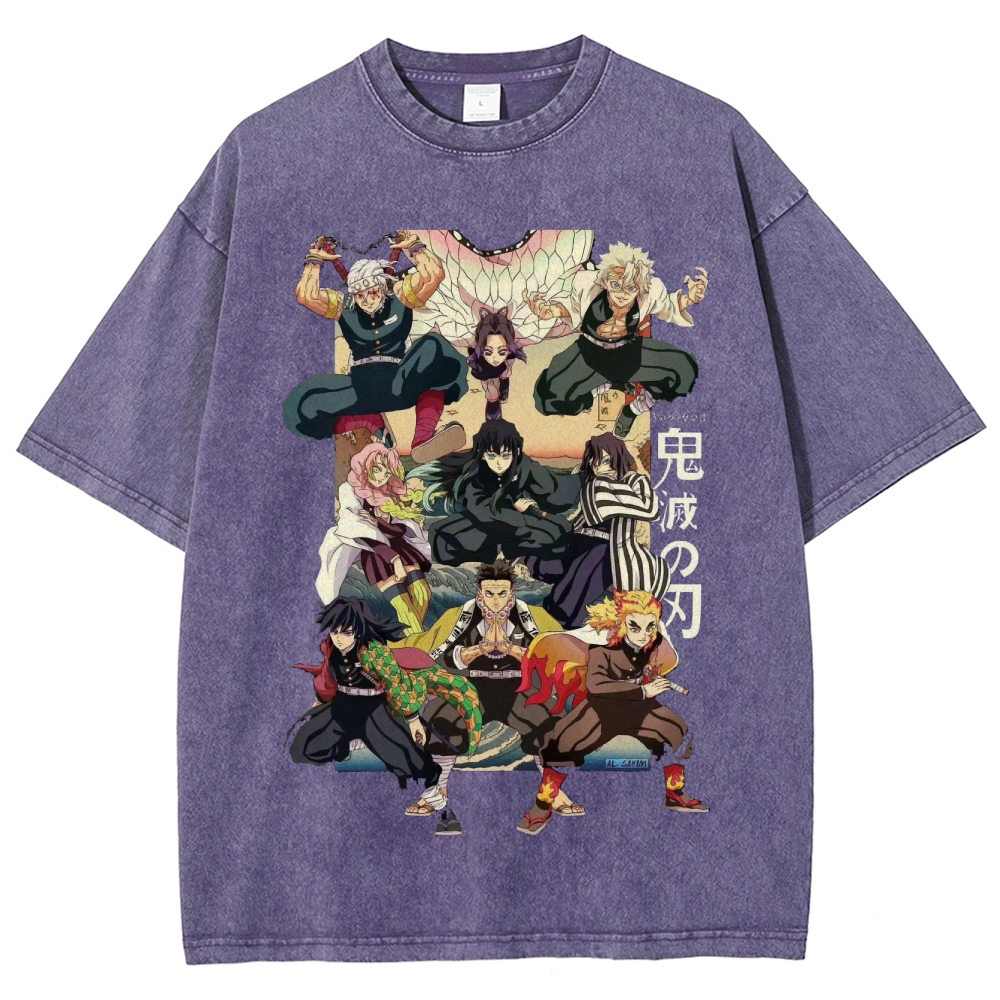 Unisex Fit Washed T-Shirt | 鬼滅の刃