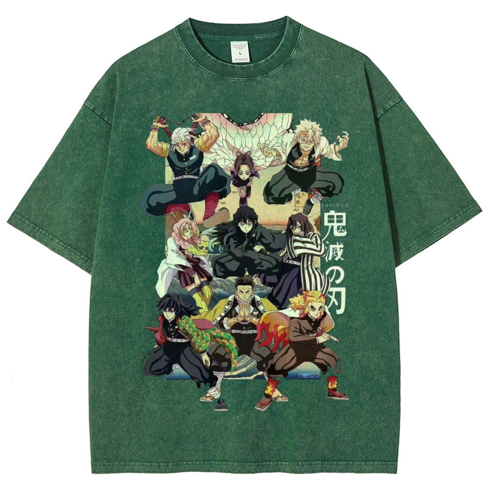 Unisex Fit Washed T-Shirt | 鬼滅の刃
