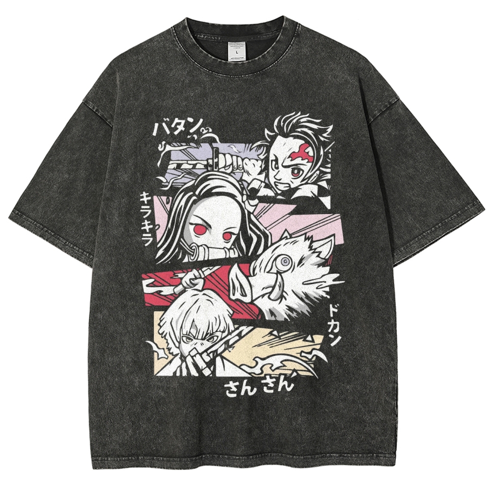 Unisex Fit Washed T-Shirt | 鬼滅の刃