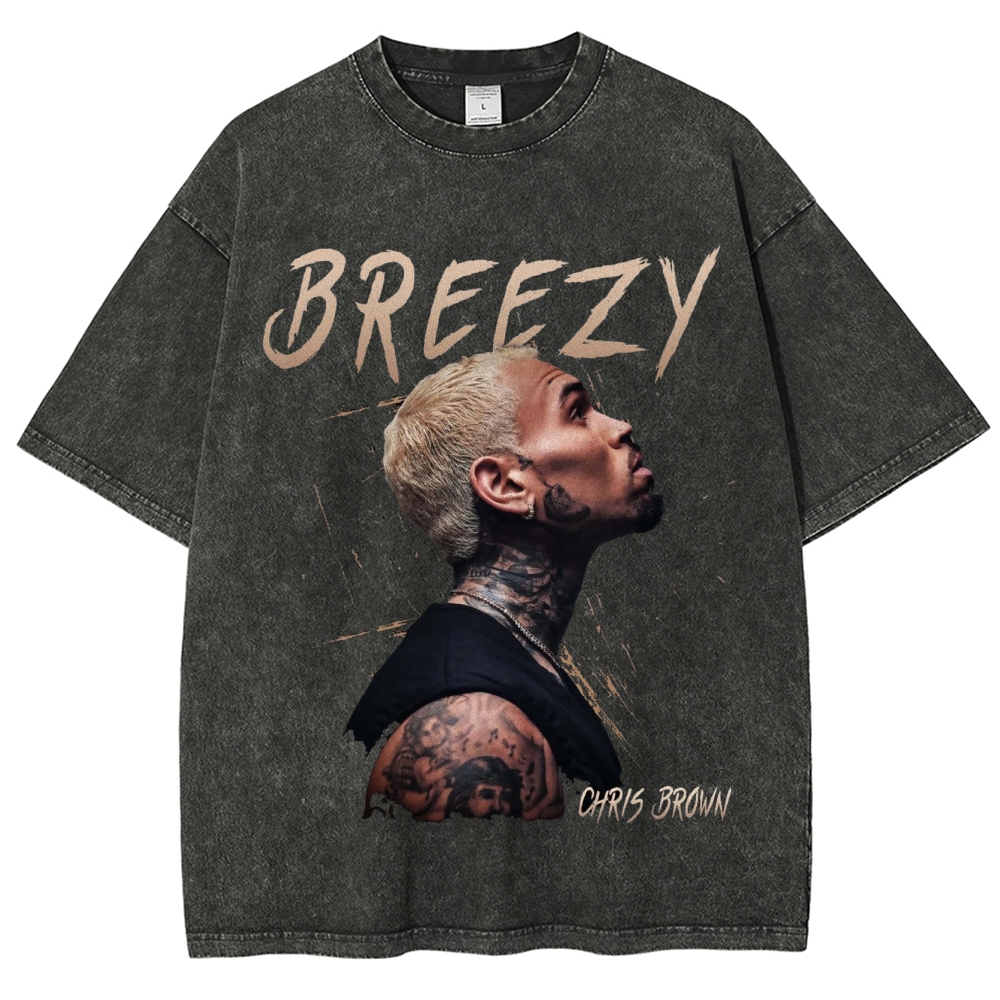 Unisex Fit Washed T-Shirt | Chris Brown