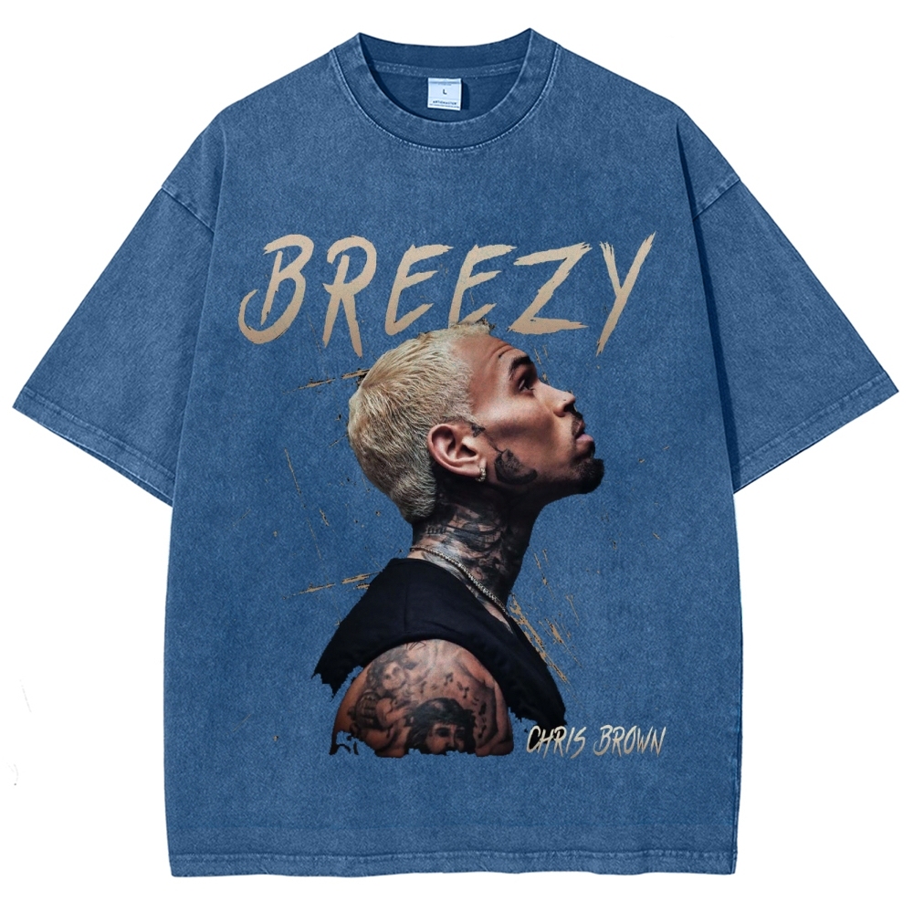 Unisex Fit Washed T-Shirt | Chris Brown