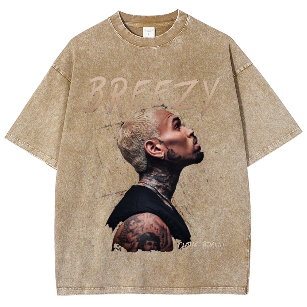 Unisex Fit Washed T-Shirt | Chris Brown