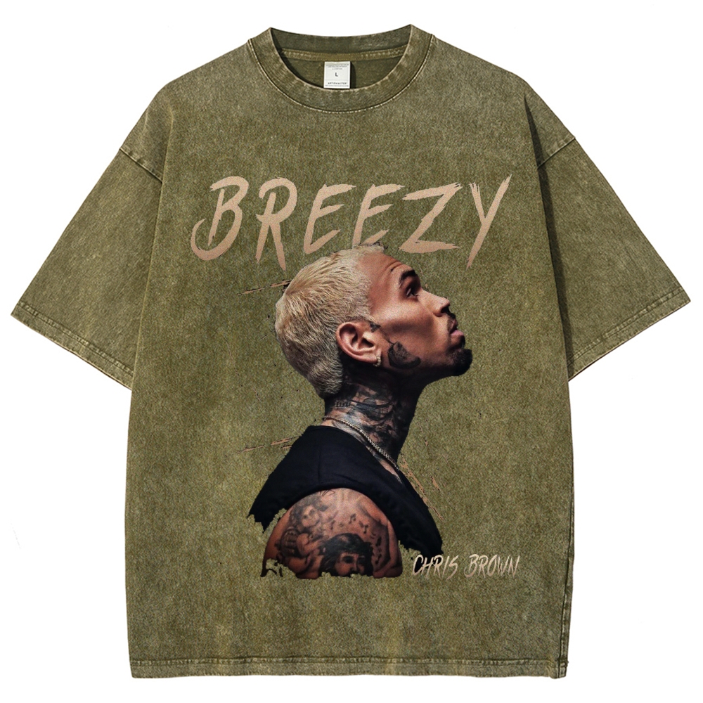 Unisex Fit Washed T-Shirt | Chris Brown