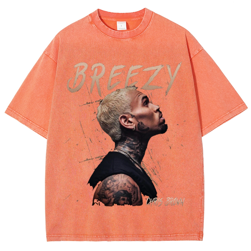 Unisex Fit Washed T-Shirt | Chris Brown