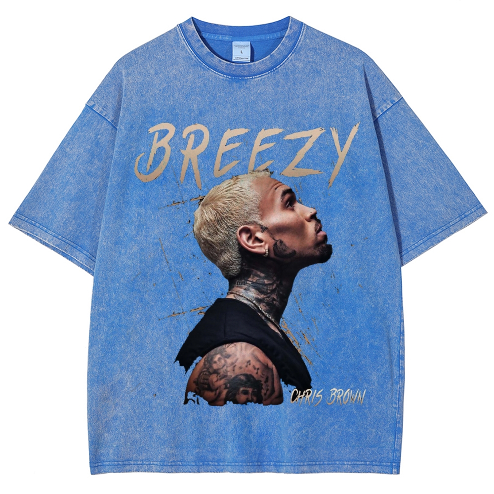Unisex Fit Washed T-Shirt | Chris Brown