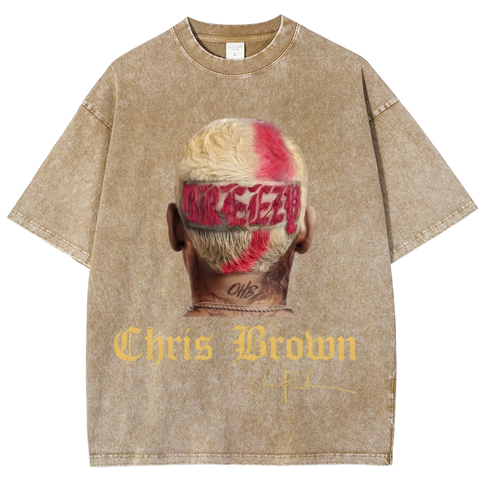 Unisex Fit Washed T-Shirt | Chris Brown