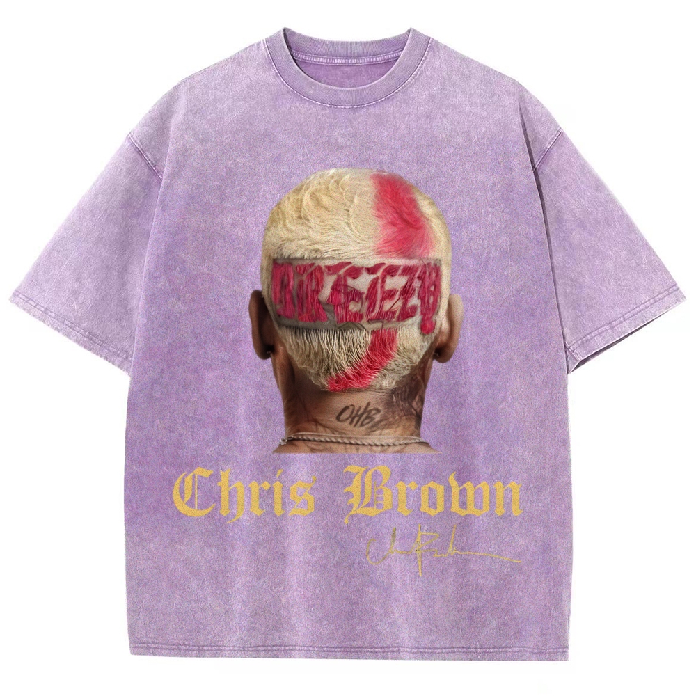 Unisex Fit Washed T-Shirt | Chris Brown