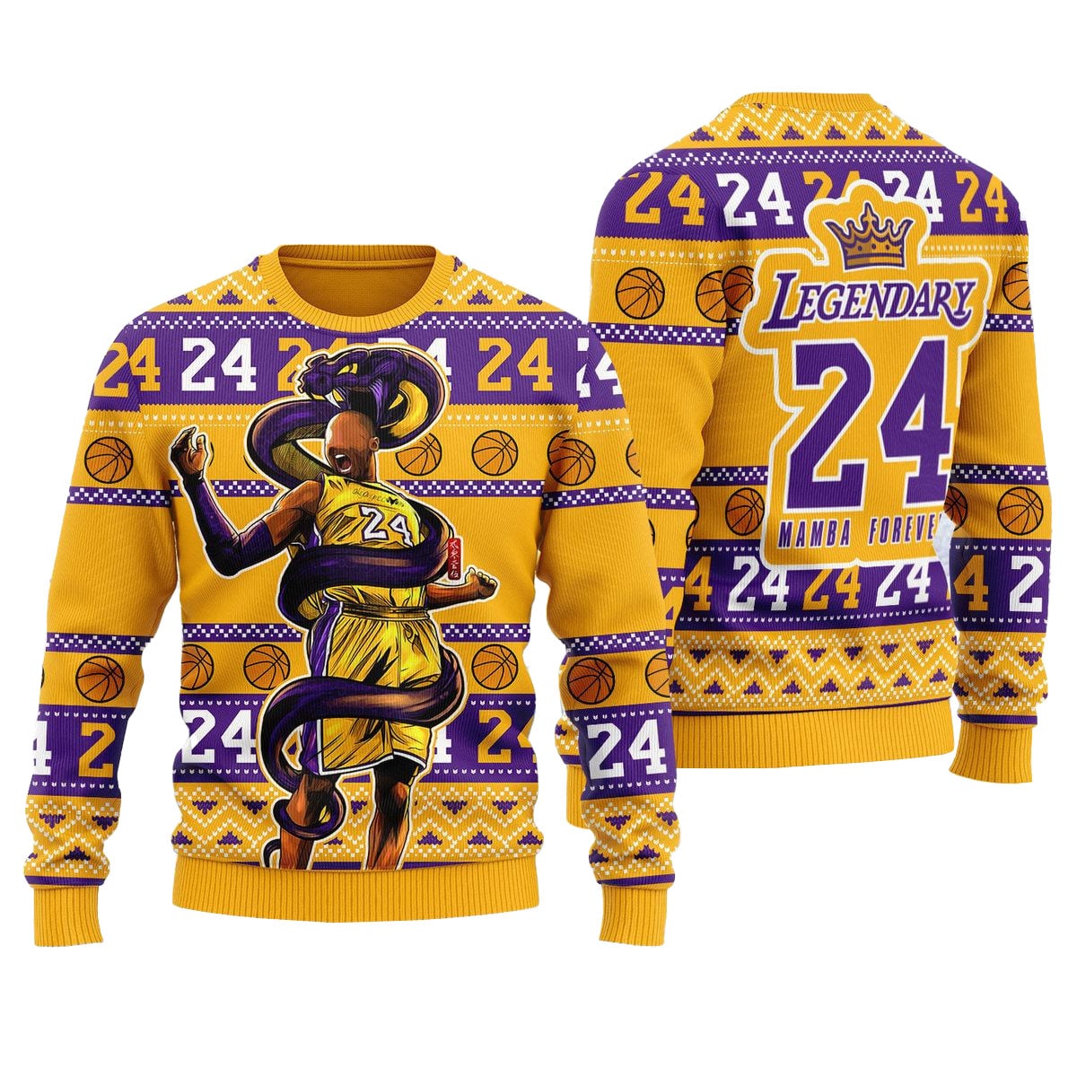 Black Mamba 24 3D Ugly Christmas Sweater