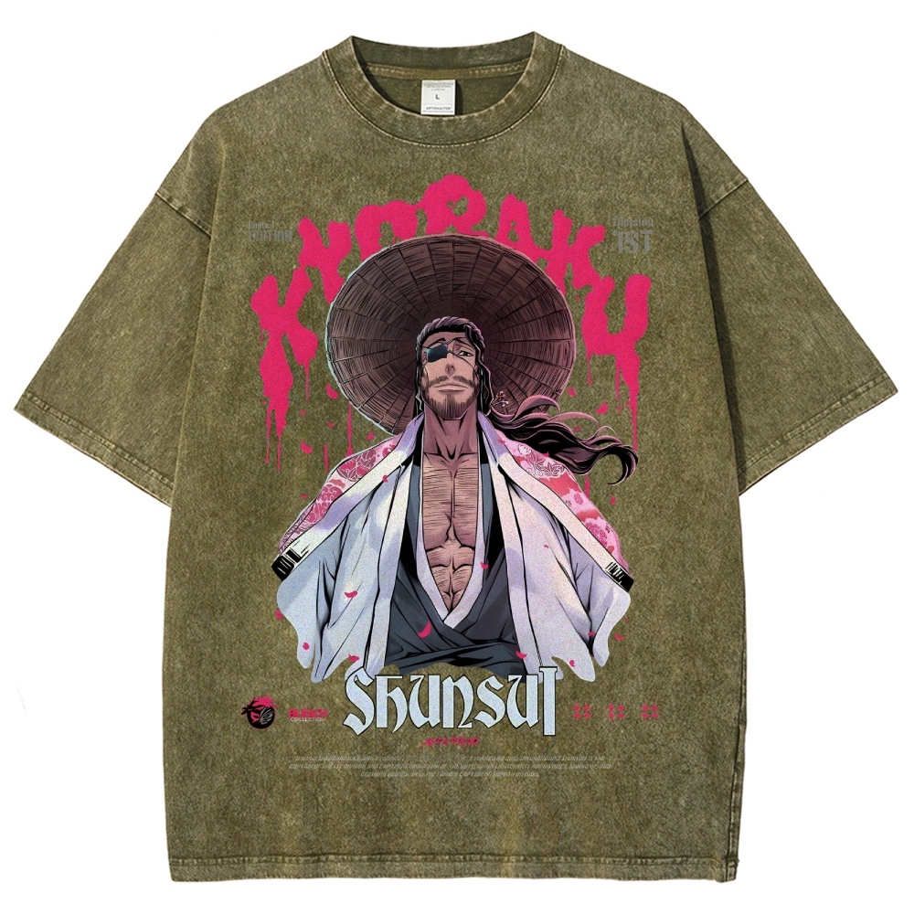 Unisex Fit Washed T-Shirt | BLEACH Zaraki Kenpachi