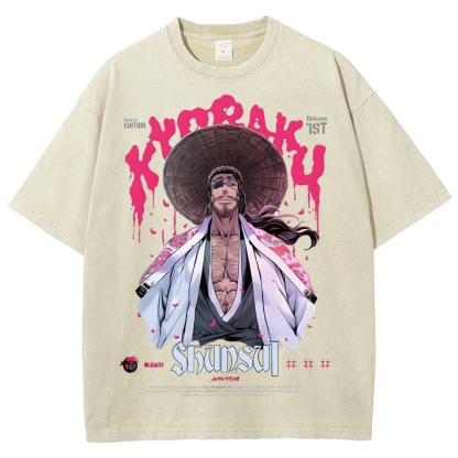 Unisex Fit Washed T-Shirt | BLEACH Zaraki Kenpachi