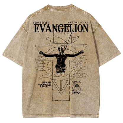 Neon Genesis Evangelion Unisex Fit Washed T-Shirt 2509001948
