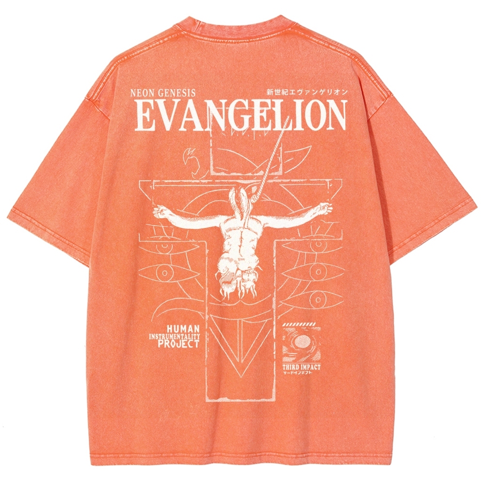 Neon Genesis Evangelion Unisex Fit Washed T-Shirt 2509001948