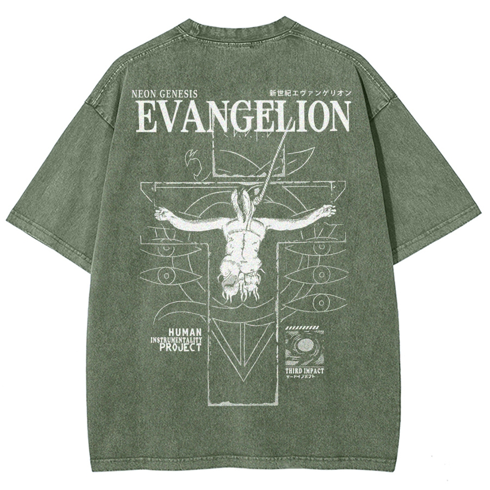 Neon Genesis Evangelion Unisex Fit Washed T-Shirt 2509001948