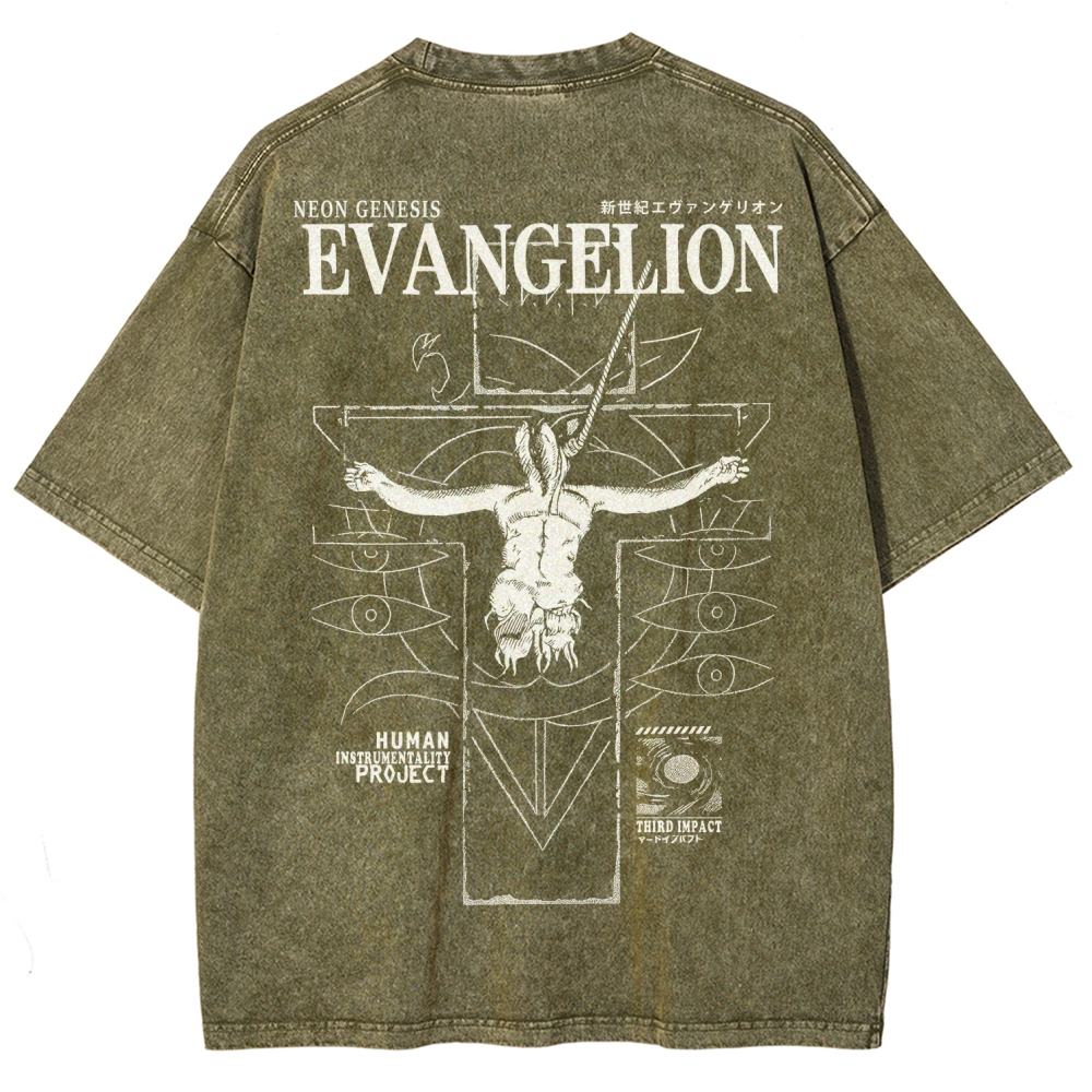 Neon Genesis Evangelion Unisex Fit Washed T-Shirt 2509001948