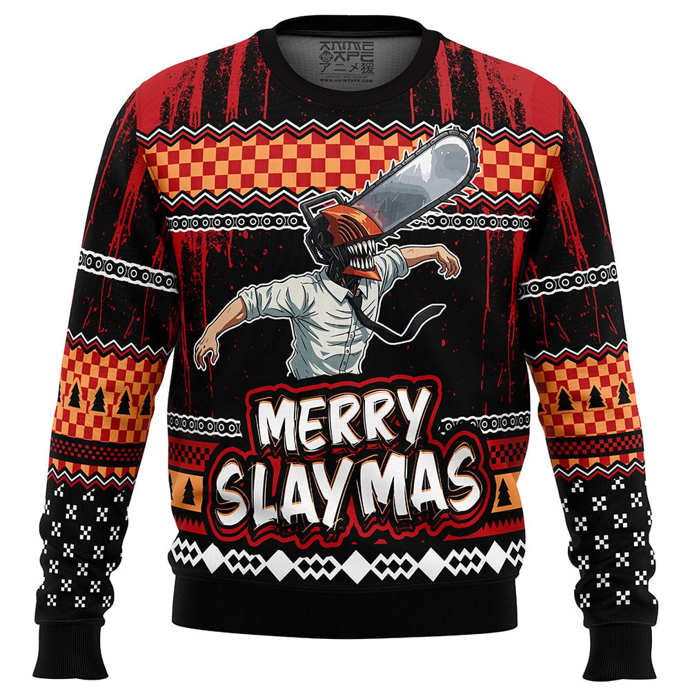 Chainsaw Man Denji Merry Slaymas Ugly Christmas Sweater