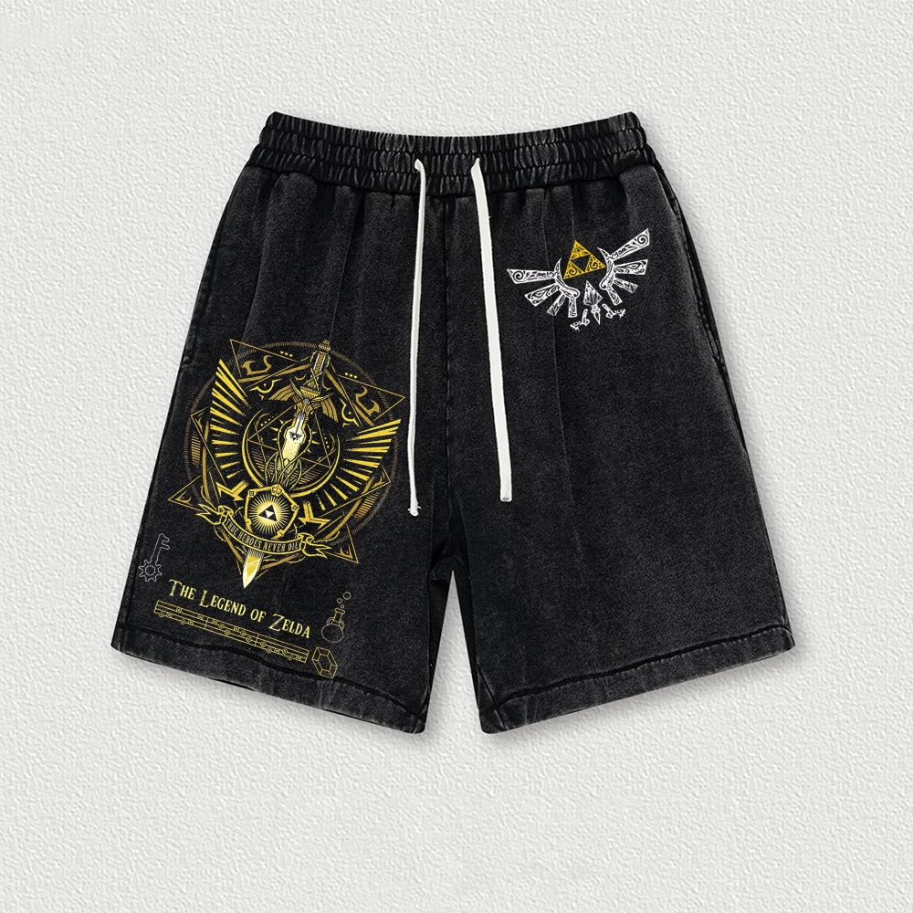 The Legend of Zelda  Washed Shorts Loose Sports Shorts