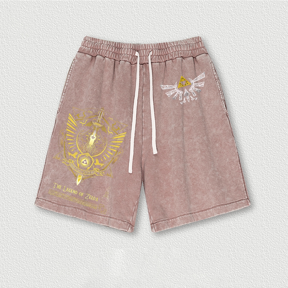 The Legend of Zelda  Washed Shorts Loose Sports Shorts