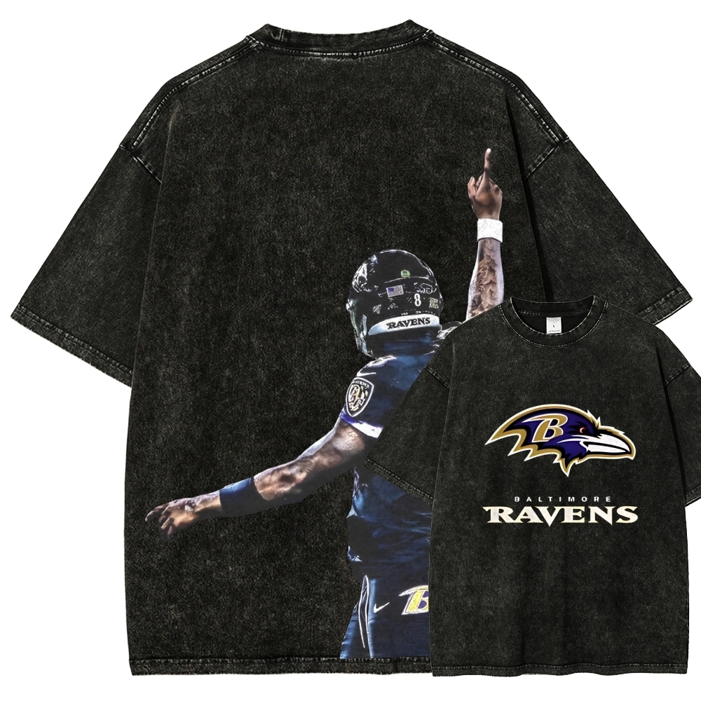 RAVENS Lamar Jackson Tee Unisex Fit Washed T-Shirt